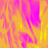 A vibrant abstract animation of swirling pink and yellow patterns with a solid gray rectangular overlay on the right side.