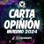 Pixelated image with white text reading 'CARA OPINION' over a dark, multicolored background with a small circular icon above the text.