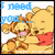 Pixelated Winnie the Pooh and Tigger characters with changing text overlays across four