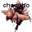 Pixelated image of a figure with flowing hair and limbs in motion, overlaid with partial text reading 'ch' and 'o' on a white background.