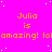 A static image with a bright pink background filled with white dots, displaying repeated yellow text "Julia is amazing! lolamazing!" in multiple