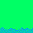 A static image with a bright green background, blue wave-like patterns along the top and bottom edges, and a solid gray rectangle on the right side.