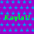 Purple background with blue star pattern and repeated green text 'Kayla!!' in multiple