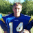 A pixelated image of a person in a blue football jersey with number 10, set against a blue background with pink text reading "I LOVE Ben<3".