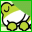 A 32x32 pixel animated buddy icon featuring a yellow stick figure with white arms and black outlines, displayed in two frames showing slight motion variation against a green background with "LS" text appearing in the second frame.