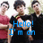 A four- shows a group of people with blue text overlays changing