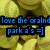 Pixelated image with four text blocks on a yellow floral background, each block displaying names in different colors and styles.