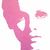 Pixelated pink and white anime-style face with hand near mouth, showing animation frames where the right eye blinks closed then open.