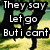Pixelated image of a character with black hair and dark clothing standing in a grassy field with trees, overlaid with white text reading "They say Let go But i cant".