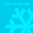 Pixelated blue snowflakes on a blue background with 'Christmas' text in pixelated font at top and bottom.