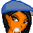 Pixel art of a character with orange skin and dark hair wearing a blue cap, red shirt, and blue overalls with a silver chain necklace.