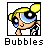 Pixel art icon of a cartoon character with yellow hair, blue goggles, and a white-and-blue outfit inside a black border frame.