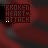 identical red and black patterned with 'BROKEN HEARTY ATTACK' text, each containing a small white pixel that shifts position across frames