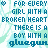 Pixelated blue text on a light green and white background with a small heart icon in the top-left corner.