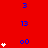 Red background with blue numbers and white hearts arranged in a pattern, showing animation changes across frames