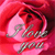 A static pixelated image features a pink and red gradient background with a stylized text overlay reading "I love you" in a cursive font.
