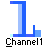 Blue L-shaped icon with light blue and white accents, displaying text below it, overlaid with red diagonal lines in various configurations.