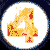 Pixelated circular icon with yellow-orange number 4 on white background, surrounded by dark blue border.