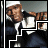 Pixelated animated contact sheet showing two frames of a character in a white cap and dark jacket with red text changes between frames.
