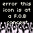 Pixelated text reads 'error this icon is at a F.O.B concert' over a crowd of raised hands, with the bottom portion showing motion blur.