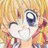 A 48x48 pixel buddy icon featuring a close-up of an anime-style character with blonde hair and large blue eyes on the left, paired with text reading "Anime IM" and "c0m" on a black background to the right.
