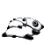 A black-and-white cartoon panda in various poses, including lying down and sitting up with arms raised.