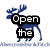 Blue moose silhouette with black text blocks displaying 'Open the', 'the refrig.', and 'with ur elbow!' across four