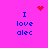 Pixelated text "I love alec" on bright pink background with red heart and dot patterns changing across frames.