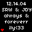Pixelated black background displays white text 'SRW & JDY always & forevery<33' with red heart symbols varying in quantity