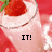 A four- shows a pink drink with whipped cream and strawberry, where the bottom-right is grayed out