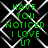 Green text reading "HAVE YOU NOTICED I LOVE U?" on a black background with white geometric lines, displayed in four identical quadrants.