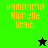 Pixelated text displays 'Samantha Nichelle Staib' over green and black backgrounds with a star symbol changing color.