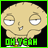 Pixelated cartoon character with two animation frames showing slight head tilt and mouth movement, green border, black background, and text "OH YEAH" in left frame.