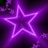A static pixelated image of a five-pointed star with a glowing purple outline against a dark purple background.