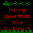 Pixel art Christmas-themed icon with red text and green reindeer/sleigh elements on black background, showing animation changes in reindeer positions.