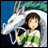 A pixelated contact sheet showing two frames of an animated buddy icon featuring a character from Spirited Away with Haku the dragon, alongside "Anime IM" and "AIM" text on a black background.