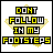 A contact sheet of 18 animated frames showing a pixel art icon with two distinct text phases: 'DON'T FOLLOW IN MY FOOTSTEPS' and 'I RUN INTO WALLS', each displayed on a yellow star background.