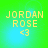 Pixelated yellow text 'JORDAN ROSE' with '<3' symbol on green-to-blue gradient background, four identical arranged in a