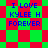 Pixelated text 'I LOVE KYLEE H FOREVER' in blue on red-green checkered background with diamond pattern.