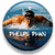 Circular icon shows a swimmer in mid-stroke with arms extended, wearing dark cap and orange swimsuit against blue water background.