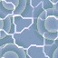 Static pixelated pattern of interconnected light blue and white shapes on a muted gray-blue background.