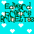 A turquoise background with white pixelated hearts and repeated dark green text reading "Edward Rogers Brunet 1988" in a pattern