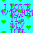 Pixelated cyan background with repeating pink text "I LOVE YOU" and green heart symbols in a pattern