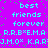 Static pixel art with cyan text on a purple background, featuring repeated phrases and symbols in two