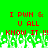Green background with red pixelated text reading "I PWN & U ALL KNOW IT !!" repeated twice, white and green pixelated grass-like shapes at the bottom.