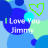 nine identical showing a blue and green abstract background with 'I Love You Jimmy' text, each containing a heart symbol in various states