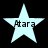 Four light blue stars with pixelated text "Otara" on black background, arranged in two of two