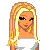 Pixel art of a blonde woman in white crop top and blue jeans with belly button visible, alongside partial body views and text elements.