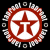 Static pixelated icon featuring a red and white circular emblem with star-like shapes inside, surrounded by a checkered border on black background.