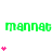 Green pixelated text 'manna' repeated across three with pink heart symbols in varying quantities and positions on a white background